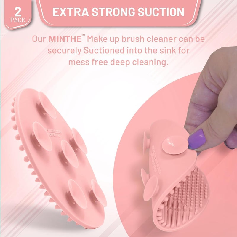 MINTHE ™ Makeup Brush Cleaner Mat | 2 Pack | Silicone Make up Cleaning Pad - Image 4